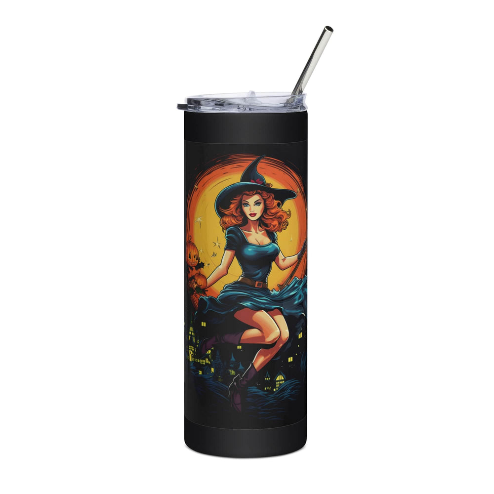 Black Witch in Flight Stainless Steel Tumbler