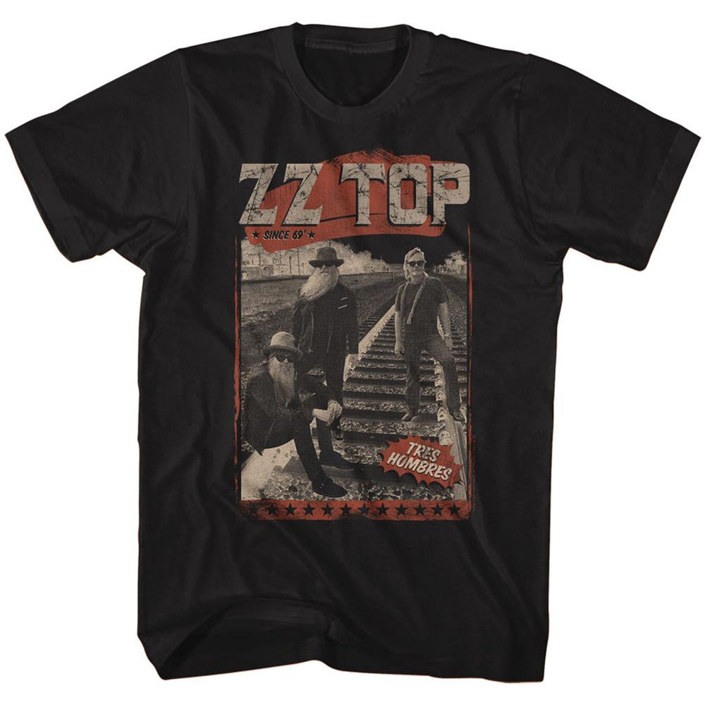 Shirt ZZ TOP Hombres Train Tracks Slim Fit T-Shirt