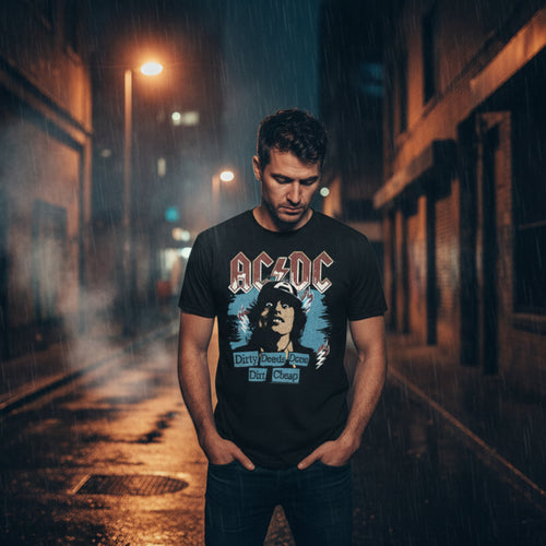 MAN WEARING ACDC TEE ACDC5225S, ACDC5225M, ACDC5225L, ACDC5225XL, ACDC5225XXL, ACDC5225XXXL, ACDC5225XXXXL, ACDC5225XXXXXL