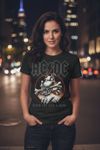 woman wearing acdc tee ACDC5227S, ACDC5227M, ACDC5227L, ACDC5227XL, ACDC5227XXL
