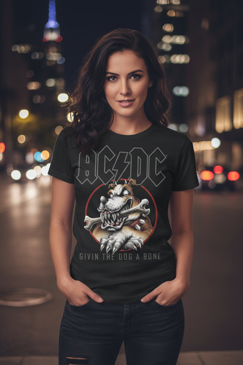 woman wearing acdc tee ACDC5227S, ACDC5227M, ACDC5227L, ACDC5227XL, ACDC5227XXL