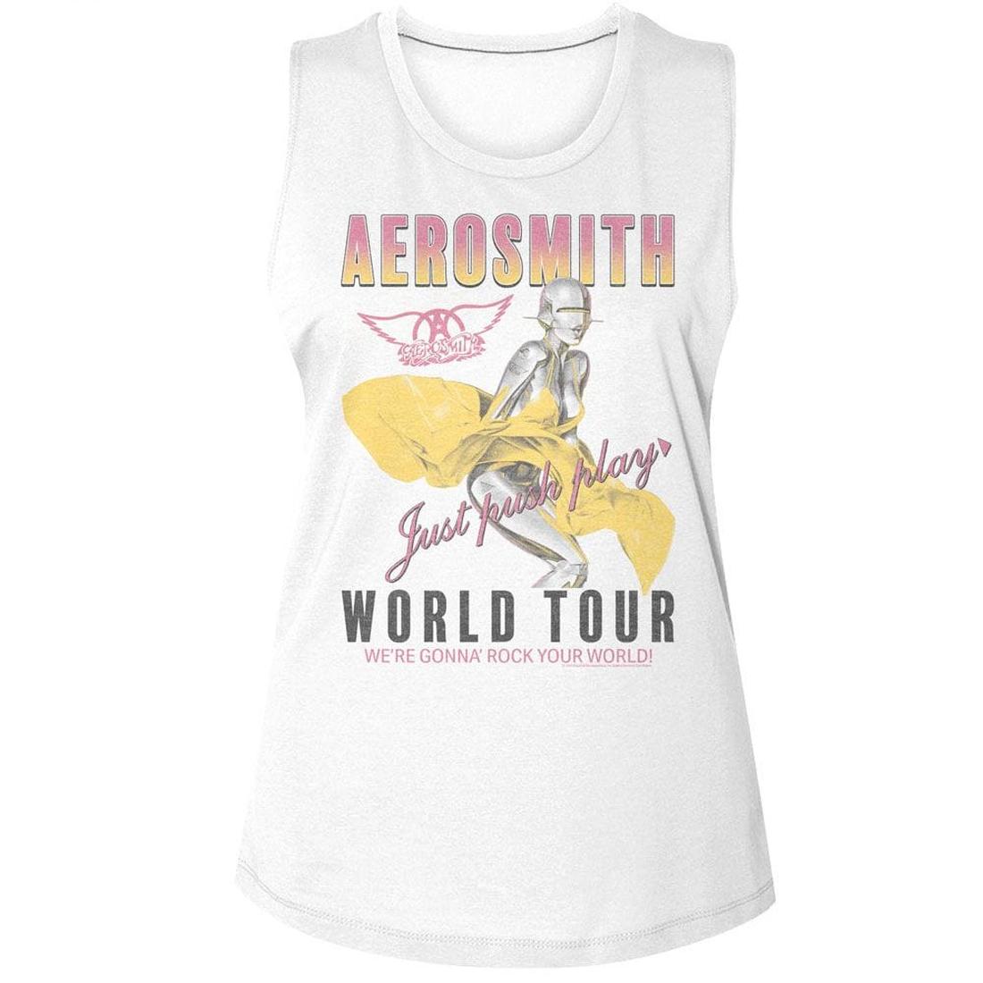 Aerosmith Just Push Play Women's Tank Top AEROSMITH TANK TOP AERO580-329S, AERO580-329M, AERO580-329L, AERO580-329XL, AERO580-329XXL