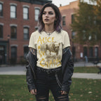 WOMAN WEARING ALICE IN CHAINS DOG SHIRT AIC521S, AIC521M, AIC521L, AIC521XL, AIC521XXL, AIC521XXXL, AIC521XXXXL