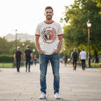 man wearing beastie boys ringer tee BBS507-211S, BBS507-211M, BBS507-211L, BBS507-211XL, BBS507-211XXL