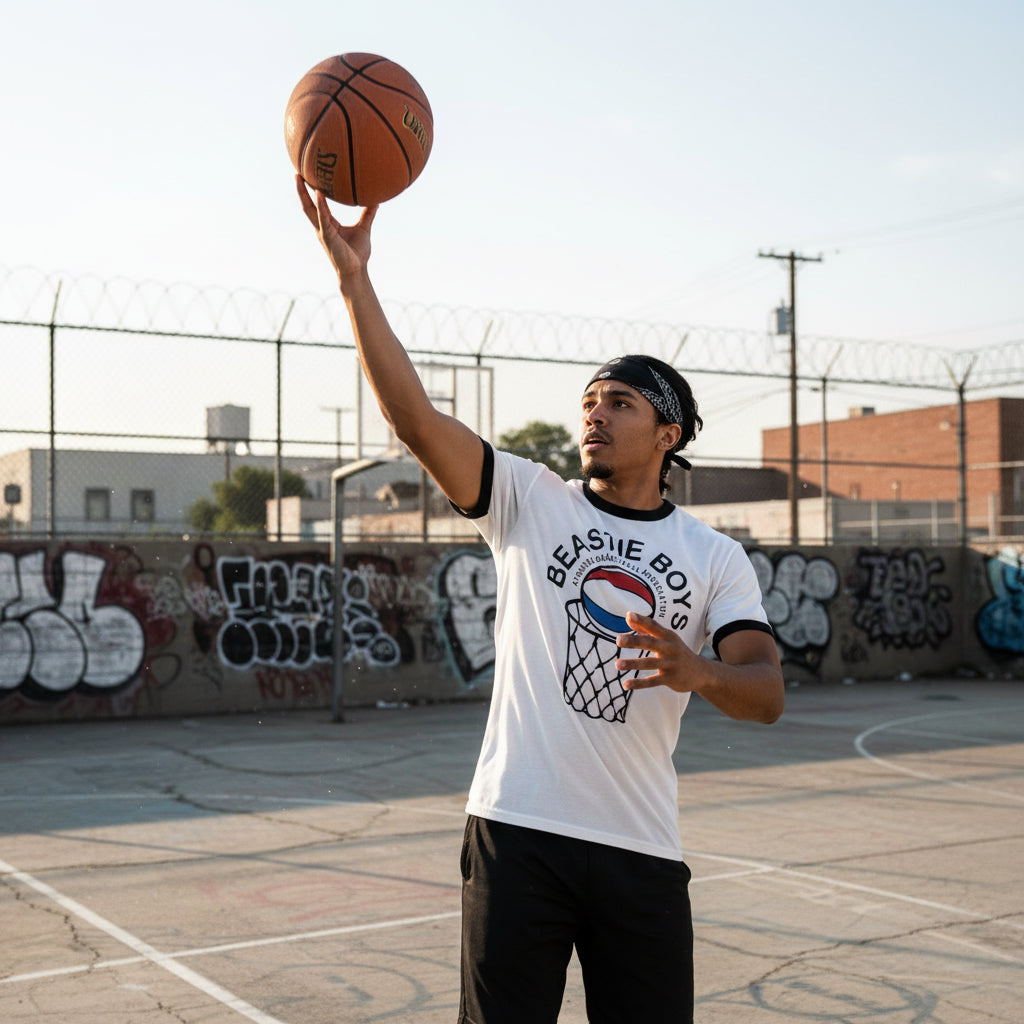 man wearing beastie boys tee BBS513-211S, BBS513-211M, BBS513-211L, BBS513-211XL, BBS513-211XXL