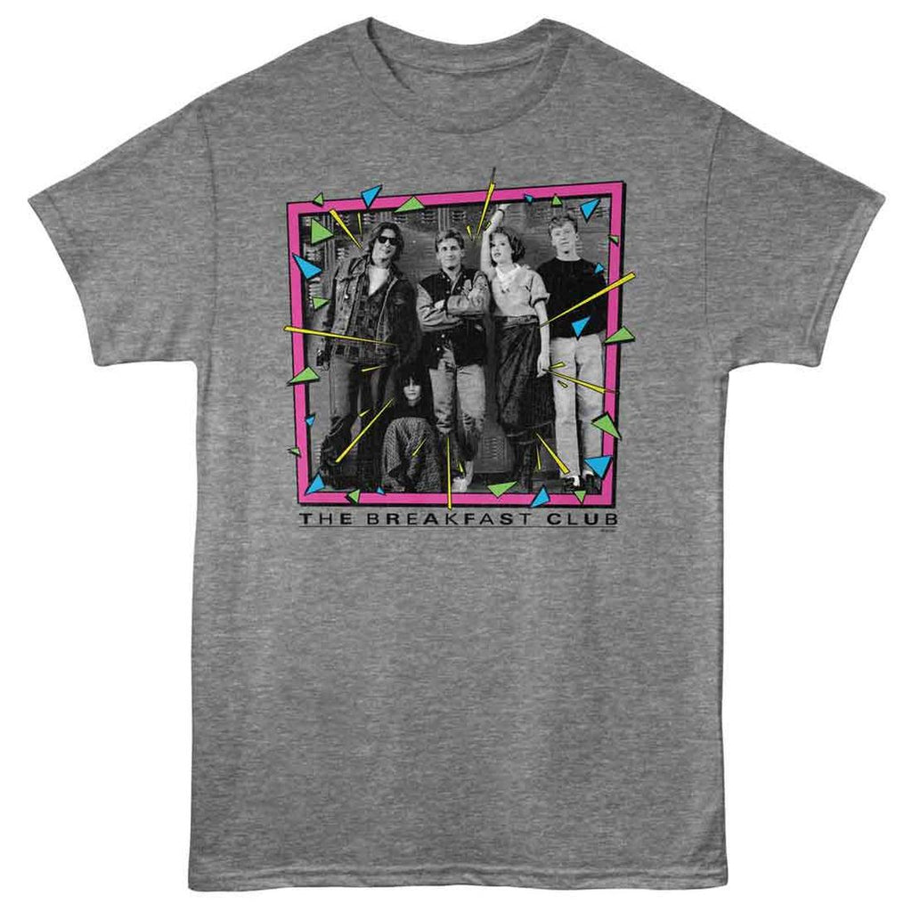 Gray t-shirt with 'The Breakfast Club' graphic design on a white background