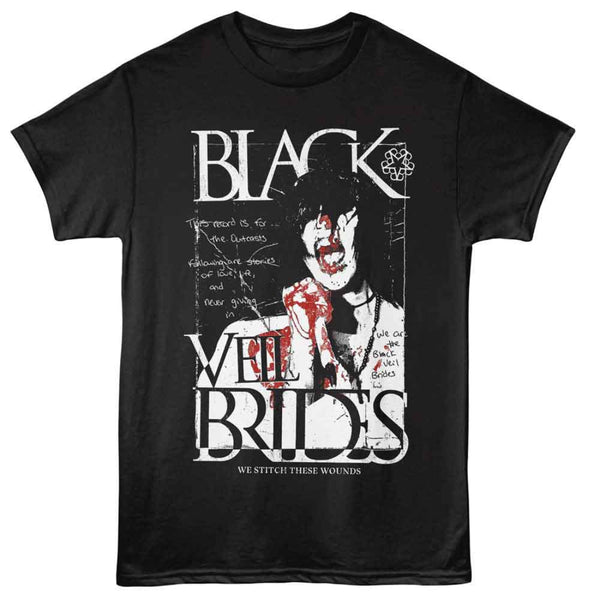 Black Veil Brides t-shirt with graphic design and text on a white background
