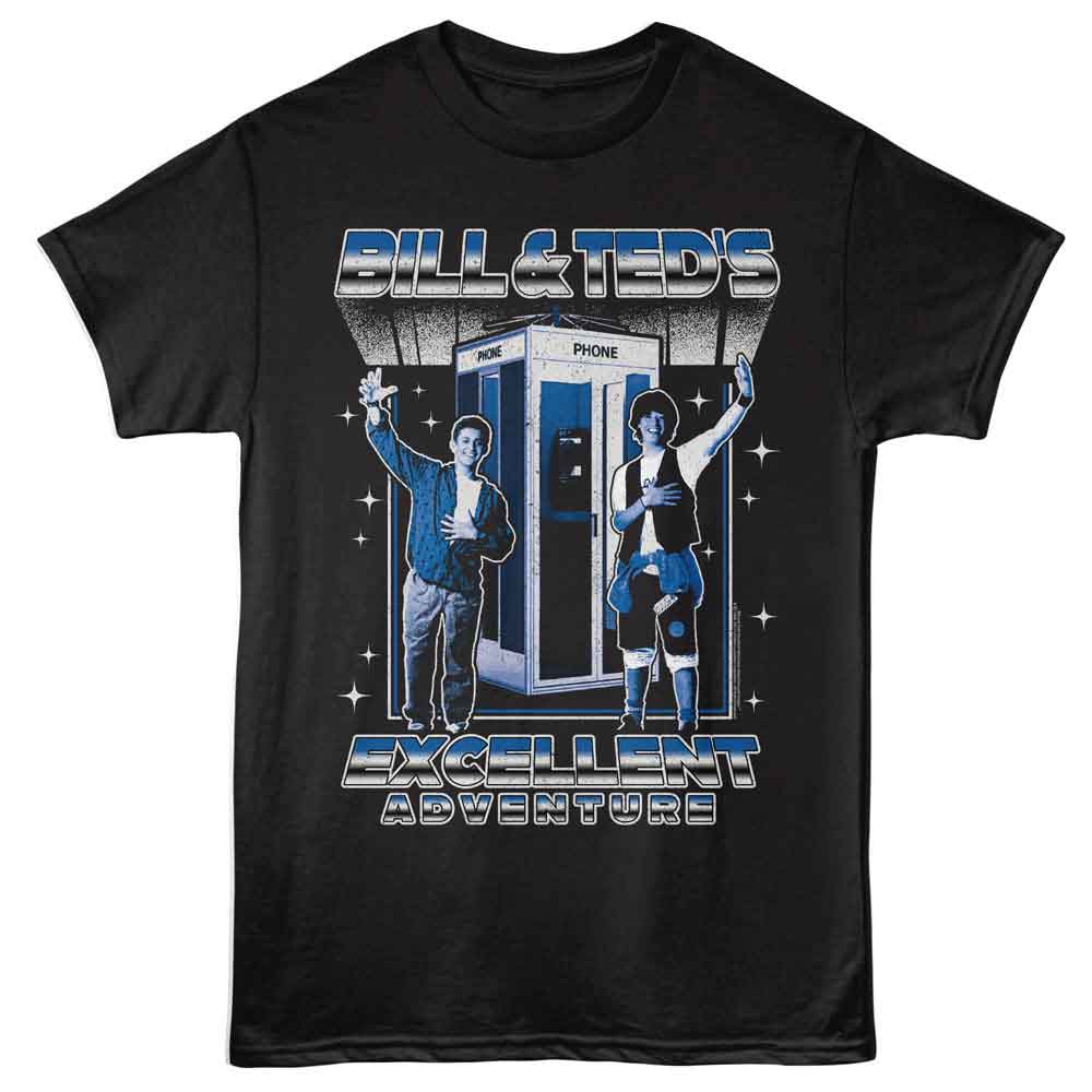 Bill and Ted Phone Booth And Stars T-Shirt