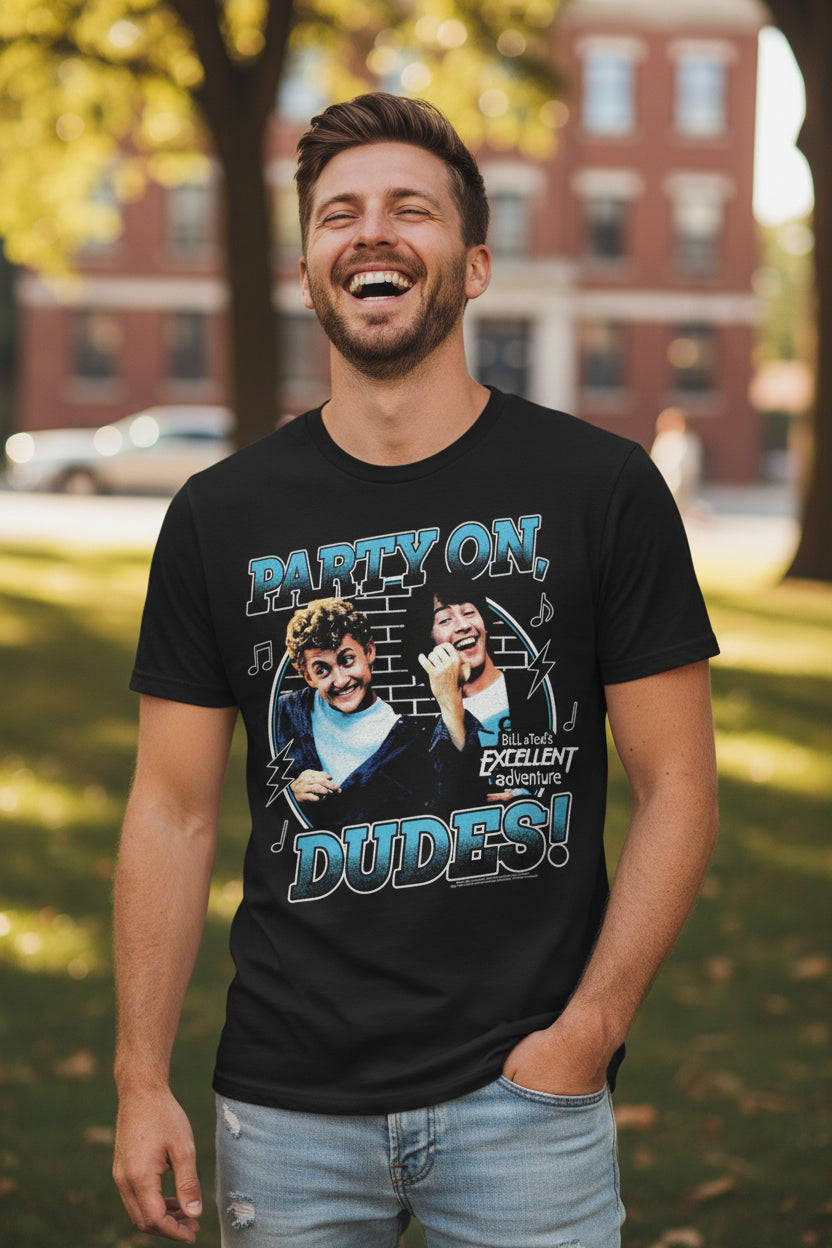 MAN WEARING BILL AND TED TEE BNT518S, BNT518M, BNT518L, BNT518XL, BNT518XXL, BNT518XXXL, BNT518XXXXL, BNT518XXXXXL
