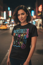 woman wearing backstreet boys tee BSB514S, BSB514M, BSB514L, BSB514XL, BSB514XXL, BSB514XXXL, BSB514XXXXL, BSB514XXXXXL