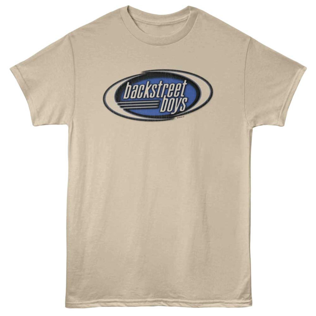Beige t-shirt with Backstreet Boys logo on a white background