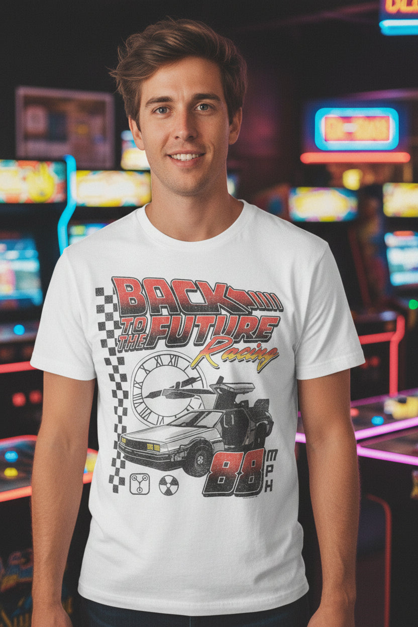 MAN WEARING BACK TO THE FUTURE TEE BTF5458S, BTF5458M, BTF5458L, BTF5458XL, BTF5458XXL, BTF5458XXXL, BTF5458XXXXL, BTF5458XXXXXL