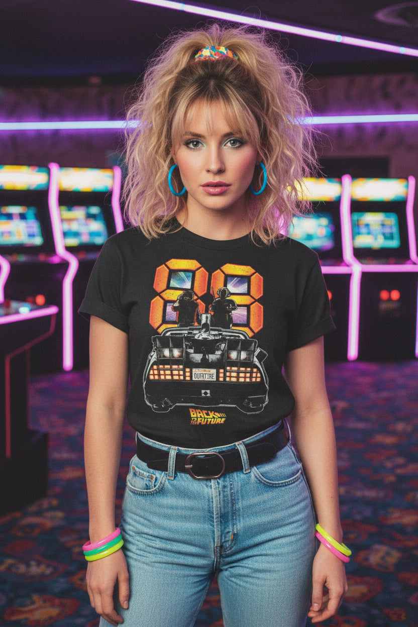 WOMAN WEARING BACK TO THE FUTURE TEE BTF5461S, BTF5461M, BTF5461L, BTF5461XL, BTF5461XXL, BTF5461XXXL, BTF5461XXXXL, BTF5461XXXXXL