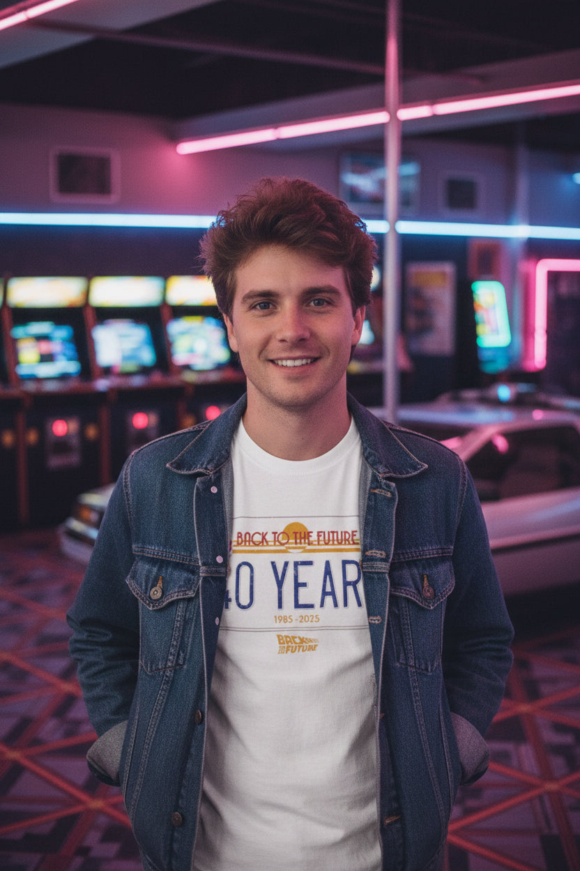 MAN WEARING BTTF TEE BTF5458S, BTF5458M, BTF5458L, BTF5458XL, BTF5458XXL, BTF5458XXXL, BTF5458XXXXL, BTF5458XXXXXL