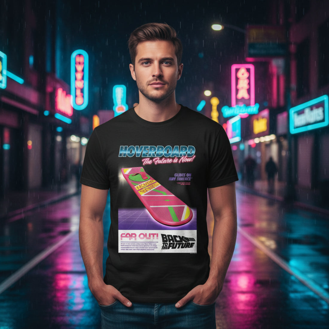 MAN WEARING BACK TO THE FUTURE SHIRT BTF5465S, BTF5465M, BTF5465L, BTF5465XL, BTF5465XXL, BTF5465XXXL, BTF5465XXXXL, BTF5465XXXXXL