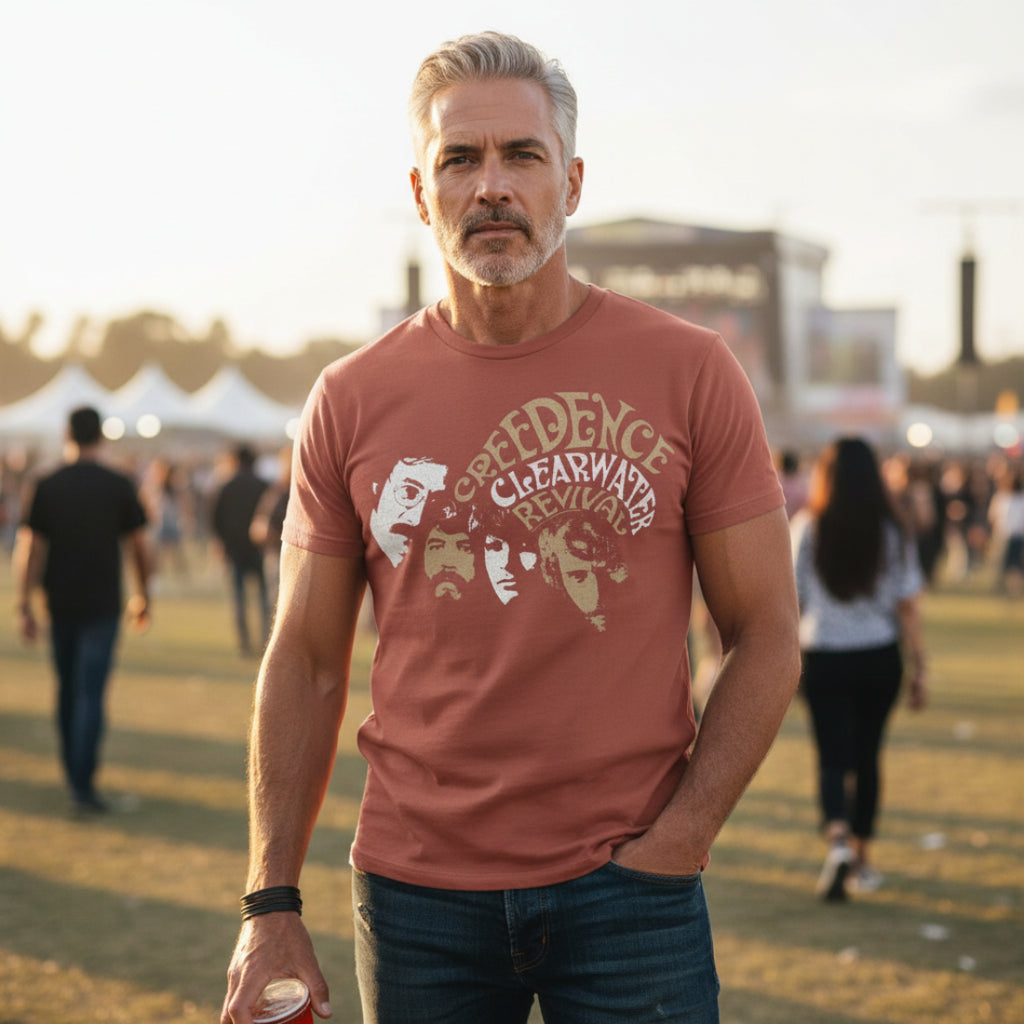 MAN WEARING RED CCR SHIRT CCR528S, CCR528M, CCR528L, CCR528XL, CCR528XXL