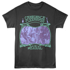 Black t-shirt with Creedence Clearwater Revival graphic design on a white background