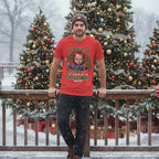 MAN WEARING Red t-shirt with Chucky graphic and 'Have a Killer Christmas Chucky' text CHK537S, CHK537M, CHK537L, CHK537XL, CHK537XXXL, CHK537XXXXL, CHK537XXXXXL