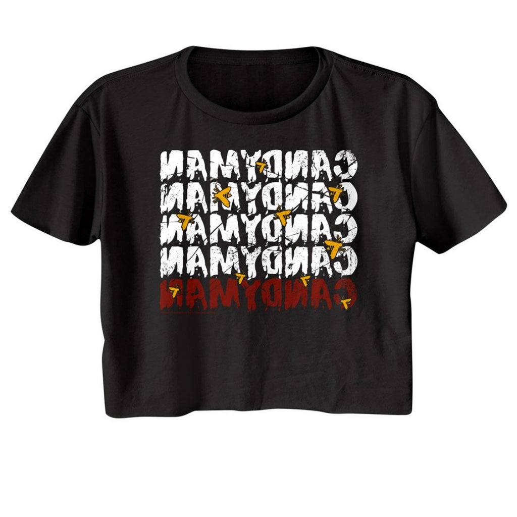 CANDYMAN MIRROR REPEAT JUNIORS CROP TOP T-SHIRT