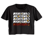 CANDYMAN MIRROR REPEAT JUNIORS CROP TOP T-SHIRT