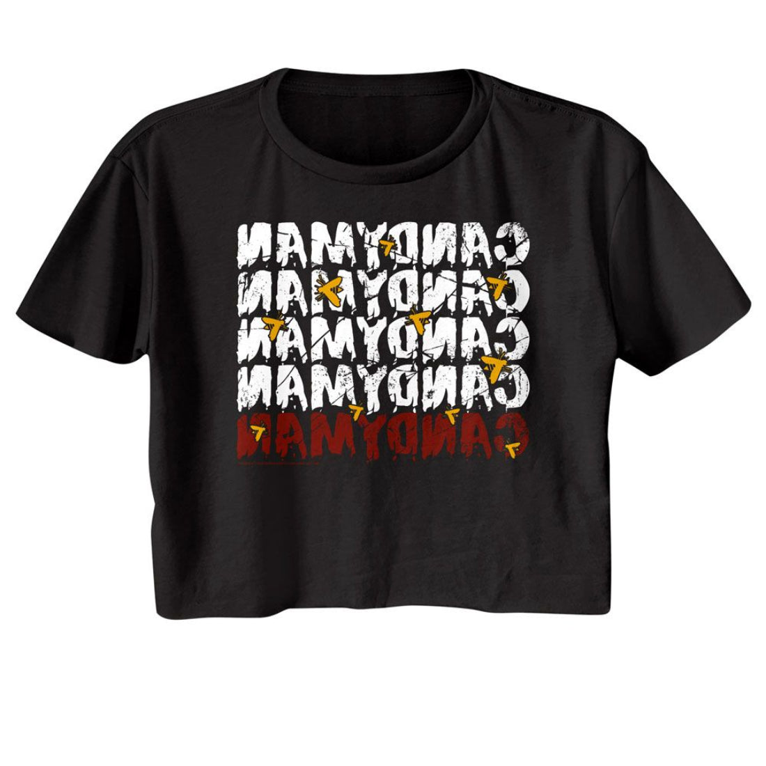 CANDYMAN MIRROR REPEAT JUNIORS CROP TOP T-SHIRT