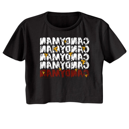 CANDYMAN MIRROR REPEAT JUNIORS CROP TOP T-SHIRT