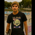 MAN WEARING DEF LEPPARD 1983 PYROMANIA TOUR SHIRT DEF5139S, DEF5139M, DEF5139L, DEF5139XL, DEF5139XXL, DEF5139XXXL, DEF5139XXXXL, DEF5139XXXXXL