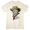 T-shirt with a skull wearing a cowboy hat and bandana, featuring the band Def Leppard logo.