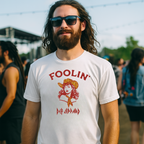 DEF LEPPARD MALE MODEL WEARING FOOLIN COWGIRL TEE DEF5178S, DEF5178M, DEF5178L, DEF5178XL, DEF5178XXL, DEF5178XXXL, DEF5178XXXXL, DEF5178XXXXXL
