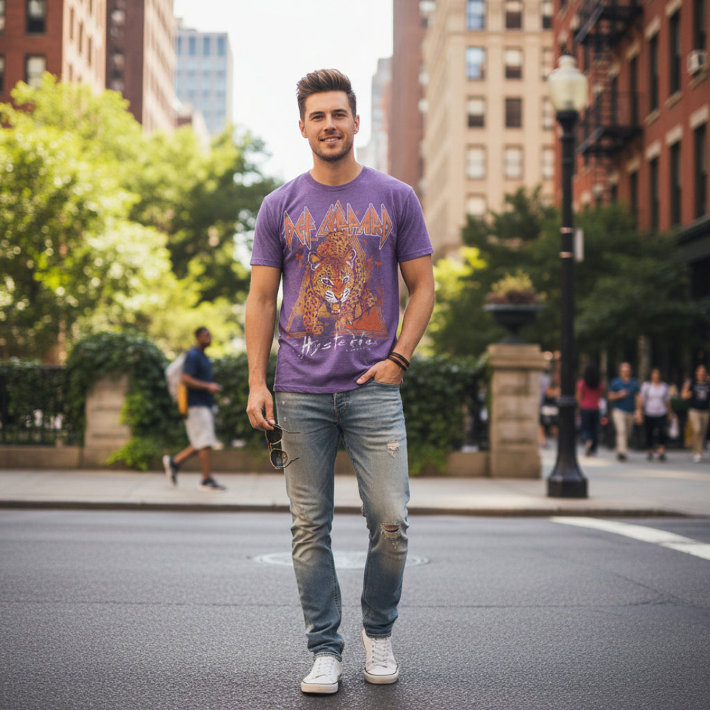 MAN WEARING DEF LEPPARD SHIRT DEF5179S, DEF5179M, DEF5179L, DEF5179XL, DEF5179XXL