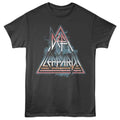 Black Def Leppard t-shirt with a geometric design on a white background