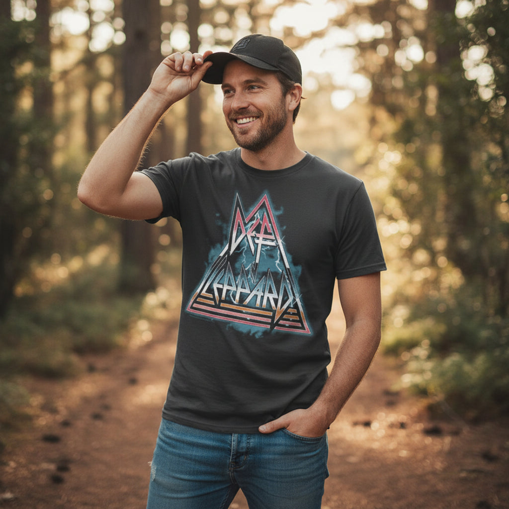 MAN WEARING DEF LEPPARD TEE DEF5182S, DEF5182M, DEF5182L, DEF5182XL, DEF5182XXL