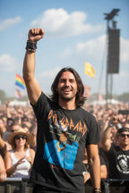 MAN WEARING DEF LEPPARD HIGH AND DRY TOUR TEE DEF5185S, DEF5185M, DEF5185L, DEF5185XL, DEF5185XXL, DEF5185XXXL, DEF5185XXXXL, DEF5185XXXXXL