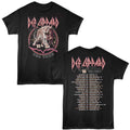 Black t-shirt with Def Leppard '83 USA Tour design on front and back