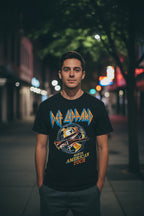 MAN WEARING DEF LEPPARD NORTH AMERICAN TOUR TEE DEF5189S, DEF5189M, DEF5189L, DEF5189XL, DEF5189XXL, DEF5189XXXL, DEF5189XXXXL, DEF5189XXXXXL