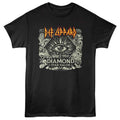 Black t-shirt with Def Leppard logo and eye design on a white background