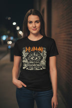 WOMAN WEARING DEF LEPPARD TEE DEF5192S, DEF5192M, DEF5192L, DEF5192XL, DEF5192XXL, DEF5192XXXL, DEF5192XXXXL, DEF5192XXXXXL