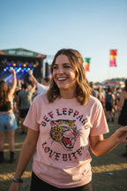 WOMAN WEARING DEF LEPPARD TEE DEF5194S, DEF5194M, DEF5194L, DEF5194XL, DEF5194XXL