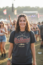 WOMAN WEARING DEF LEPPARD TEE DEF5195S, DEF5195M, DEF5195L, DEF5195XL, DEF5195XXL