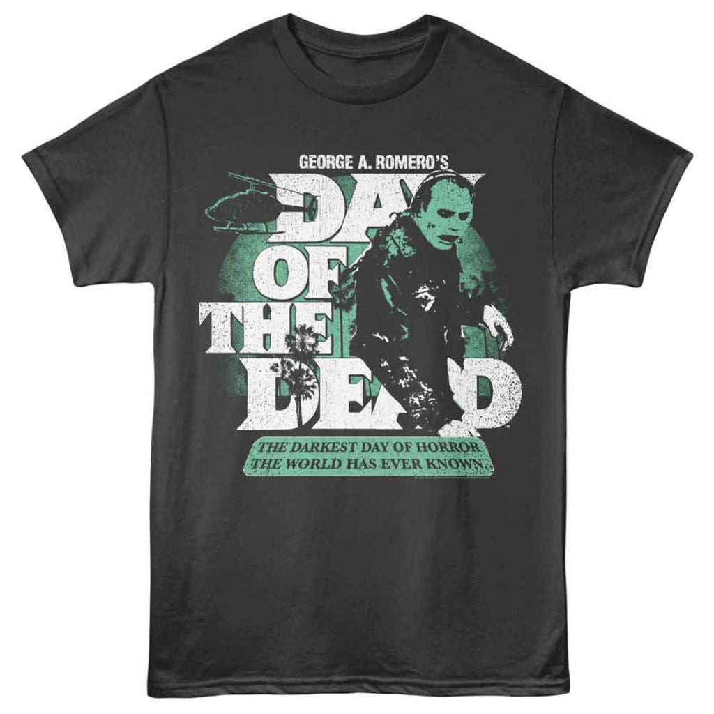 Black t-shirt with 'Day of the Dead' graphic design featuring a zombie and text.