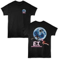 Black t-shirt with 'E.T.' graphic on front and back, featuring a moon and spaceship design.