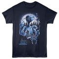 Navy blue t-shirt with E.T. graphic design on a white background