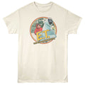 Beige t-shirt with E.T. graphic on a white background