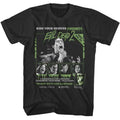 Black t-shirt with 'Evil Dead 2' graphic design featuring text and images of characters.