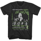 Black t-shirt with 'Evil Dead 2' graphic design featuring text and images of characters.