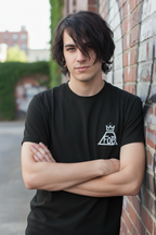 MAN WEARING FALL OUT BOY TEE FOB512S, FOB512M, FOB512L, FOB512XL, FOB512XXL