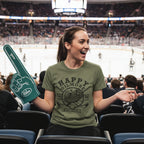 WOMAN WEARING HAPPY GILMORE HANDSHAKE T-SHIRT HGIL551S, HGIL551M, HGIL551L, HGIL551XL, HGIL551XXL, HGIL551XXXL