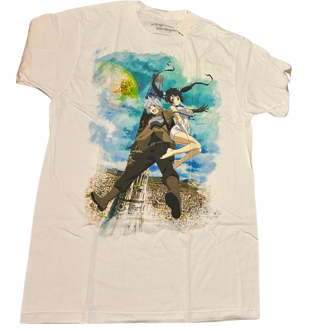 Is it Wrong to Try to Pick Up Girls in a Dungeon White T-Shirt