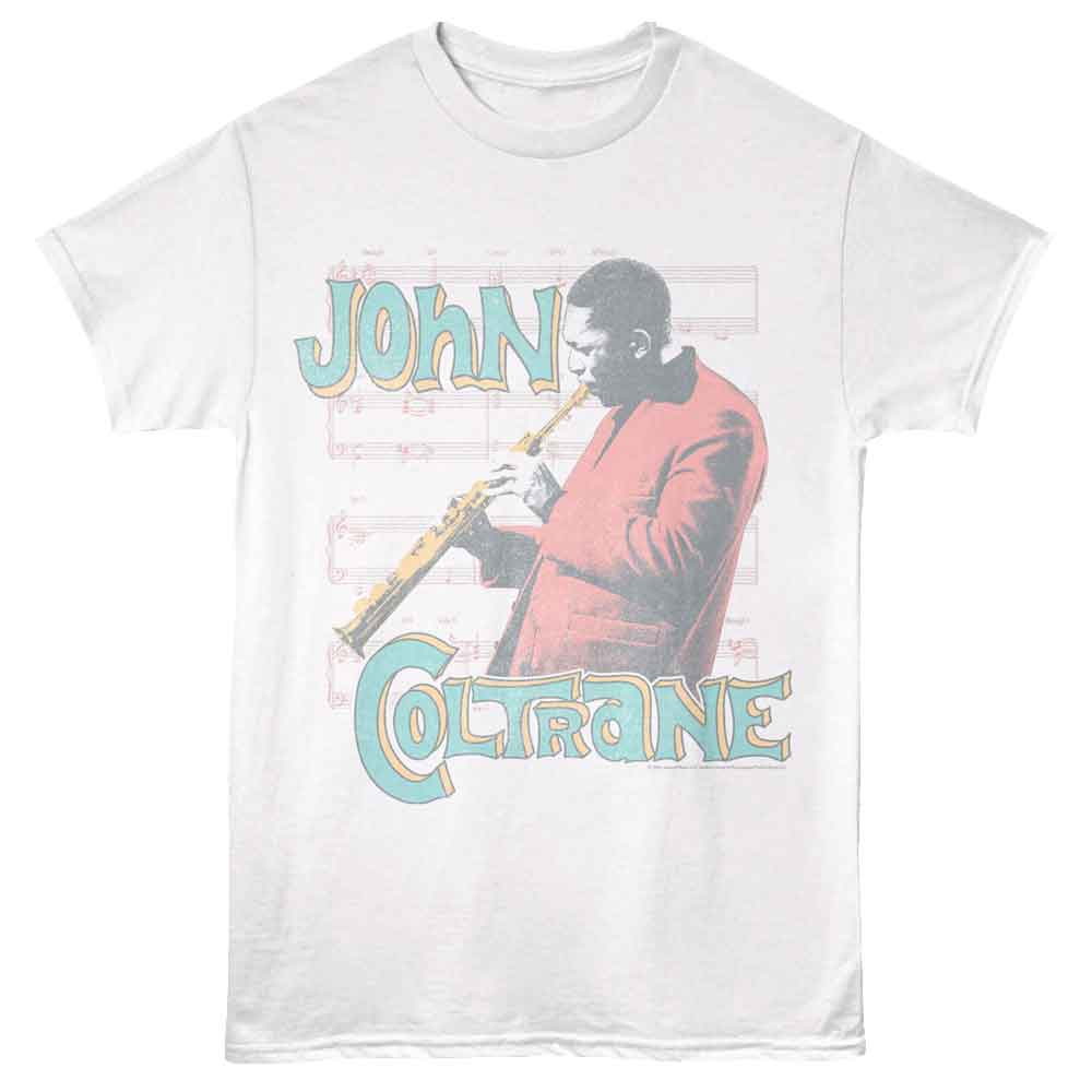 John Coltrane Pastel Playing White T-Shirt