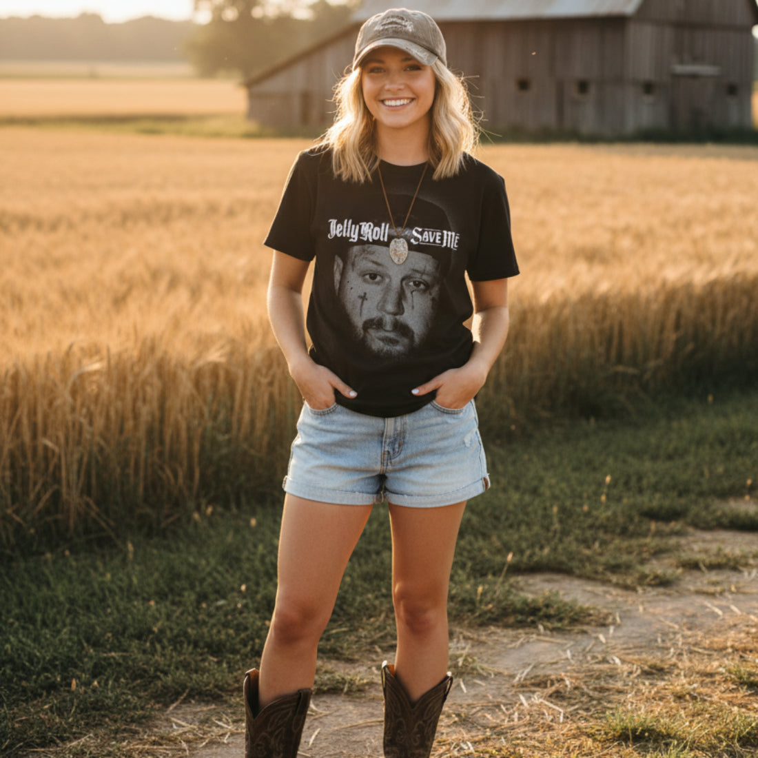 GIRL WEARING JELLY ROLL TEE JLY518S, JLY518M, JLY518L, JLY518XL, JLY518XXL, JLY518XXXL, JLY518XXXXL, JLY518XXXXXL